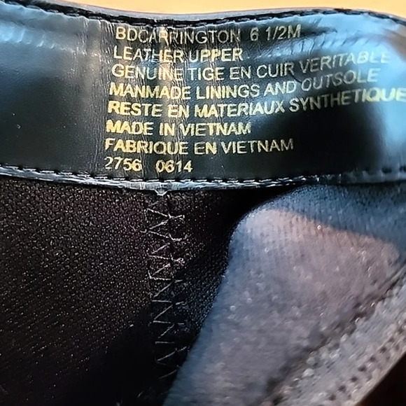 Bandolino Carrington Black Leather Ankle Boots Block Heel Gold Accents Size 6.5M - Picture 14 of 16